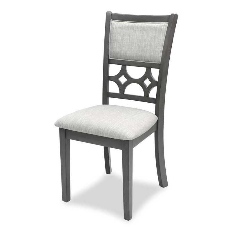 Gray Round Dining Table Set for 4 &ndash; Kitchen Table and Chairs Set image number 2