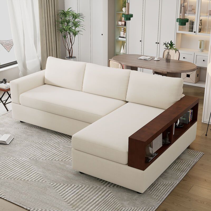 Merax Sectional Sofa Upholstered Sofa Couch with Reversible Armrests