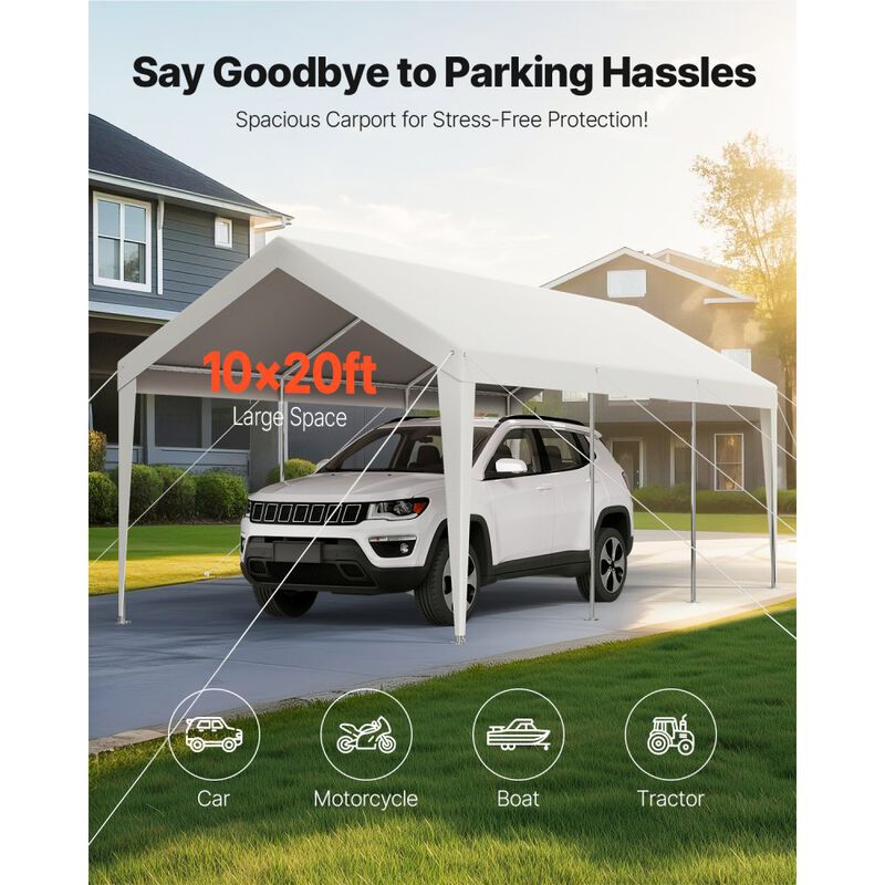 Heavy Duty Carport Canopy UV Resistant Outdoor Car Shelter for Vehicle Boat Storage image number 2