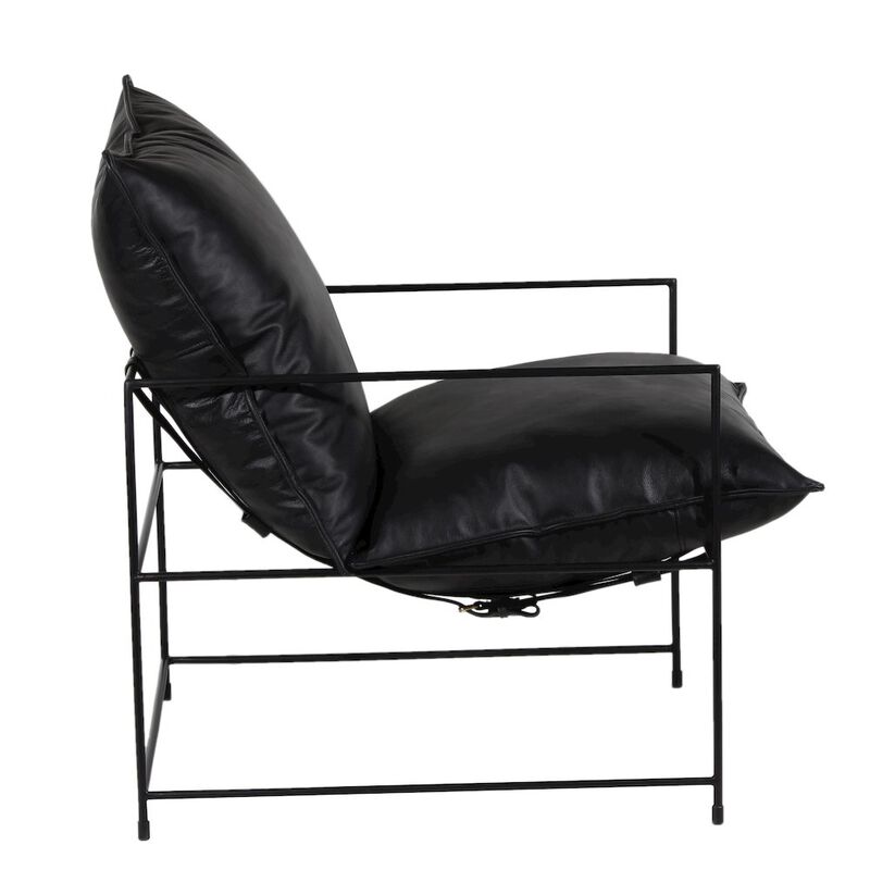Porter Designs Hagen Black Iron Frame Accent Chair