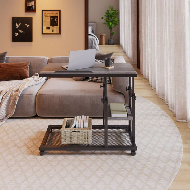C Table with Adjustable Height, Mobile Craft Table and Tiltable Drawing Board image number 3