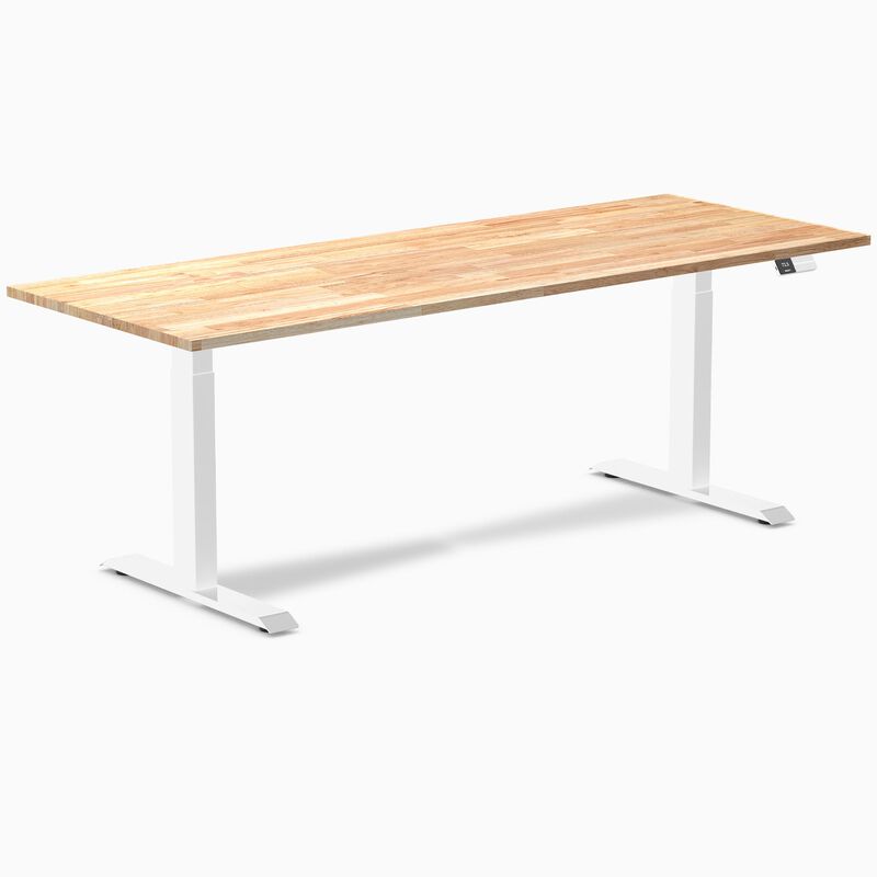 Desky Dual Rubberwood Sit Stand Desk image number 0