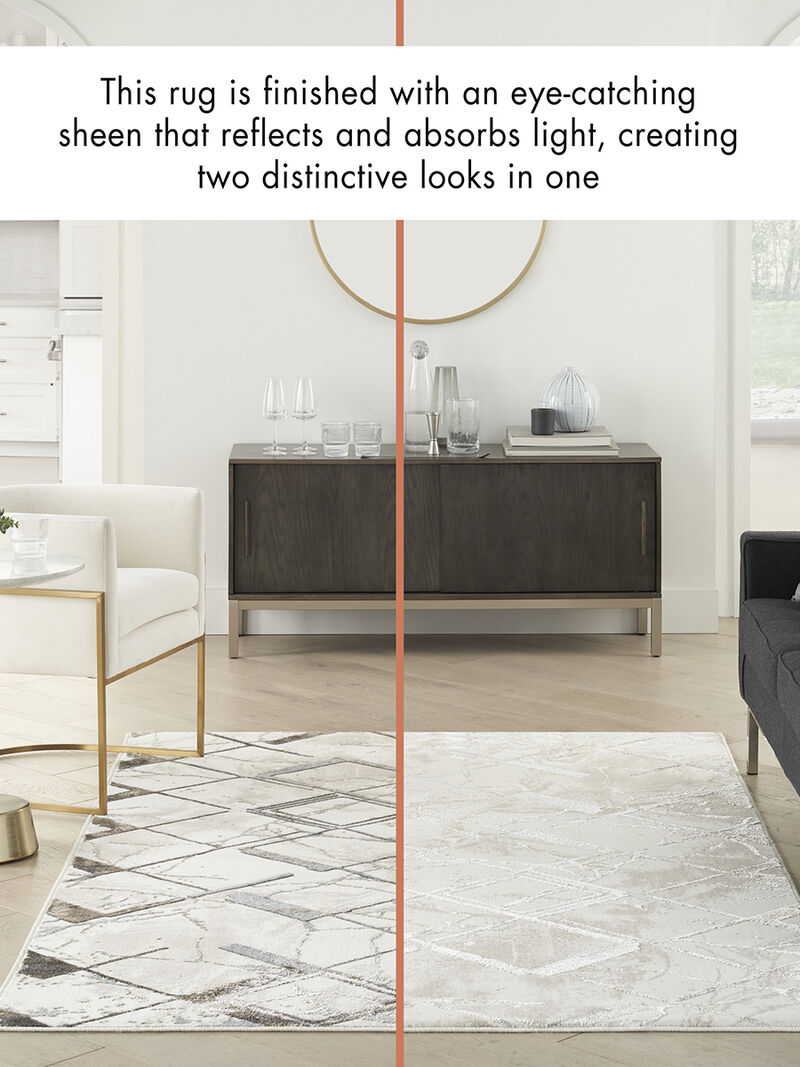 Glitz GLZ02 Ivory/Gray 2'3" x 7'6" Rug