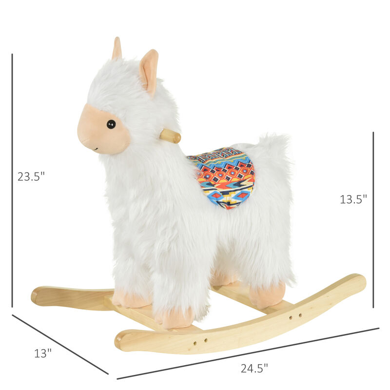 BreeBe Plush Llama Rocking Horse Ride-On Toy - 3+ image number 2