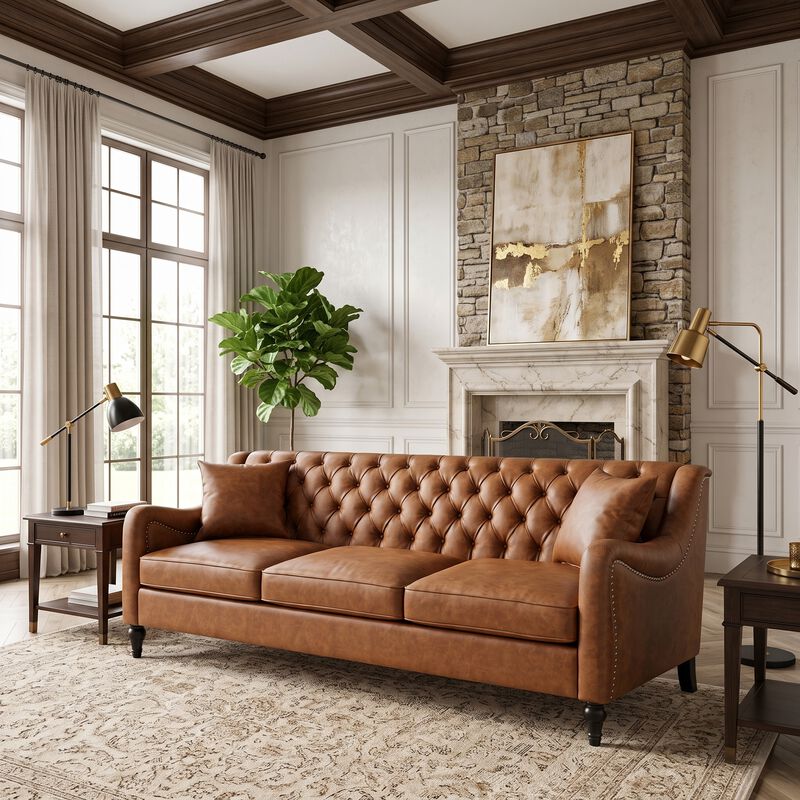 Zutung PU Leather 3‑Seater Sofa image number 4