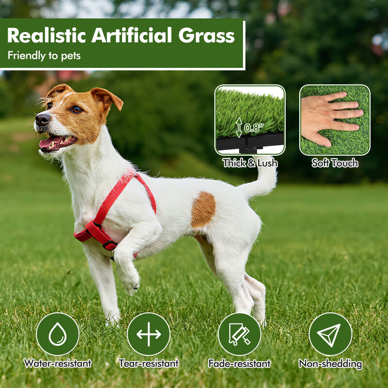 30-Pack Artificial Grass Floor Tiles with Easy Interlocking Installation Design image number 5
