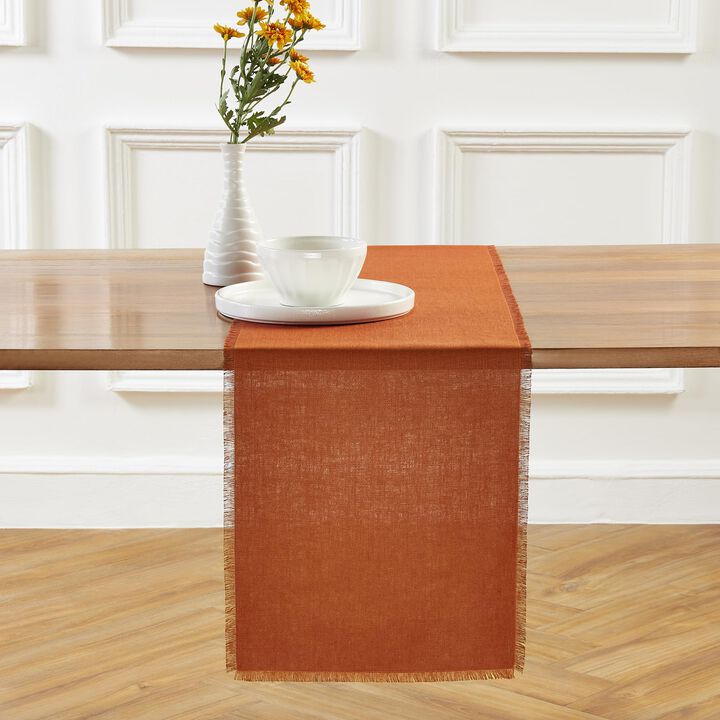Linen Table Runner - Fringe
