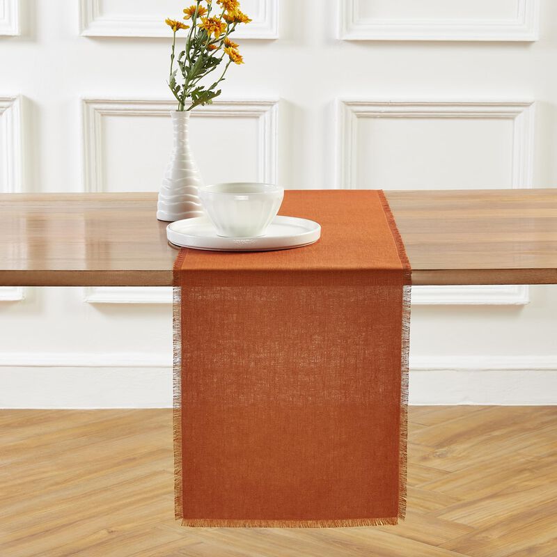 Linen Table Runner - Fringe image number 1