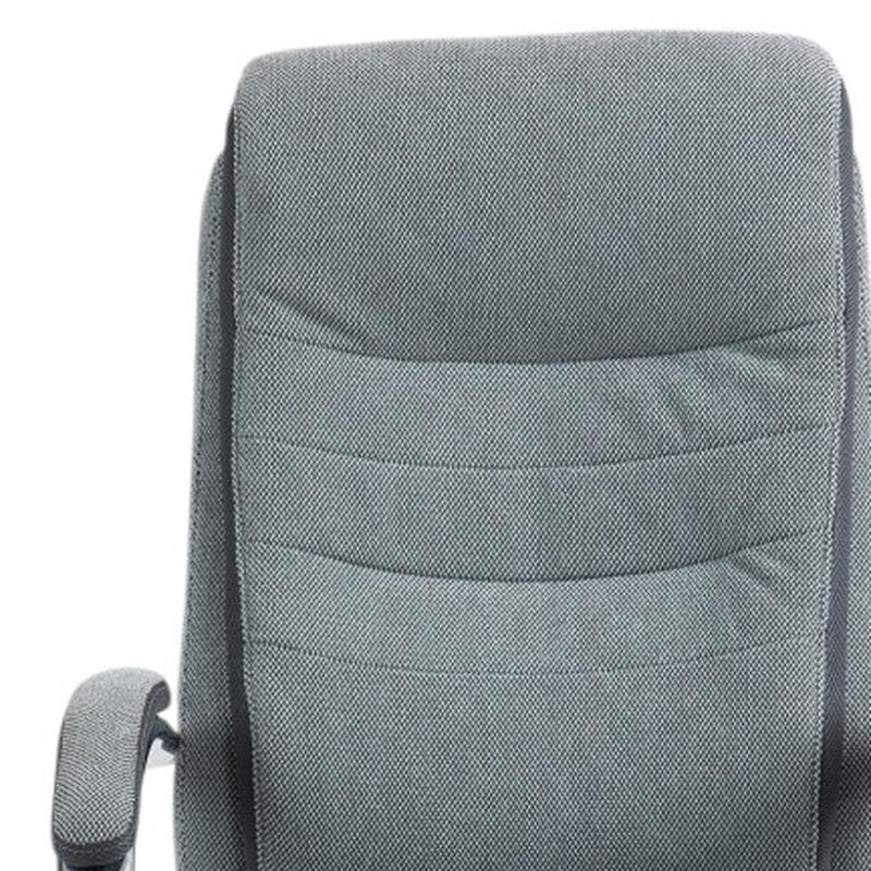 HomeRoots Gray and Silver Adjustable Height Swivel Rolling Executive Office Chair