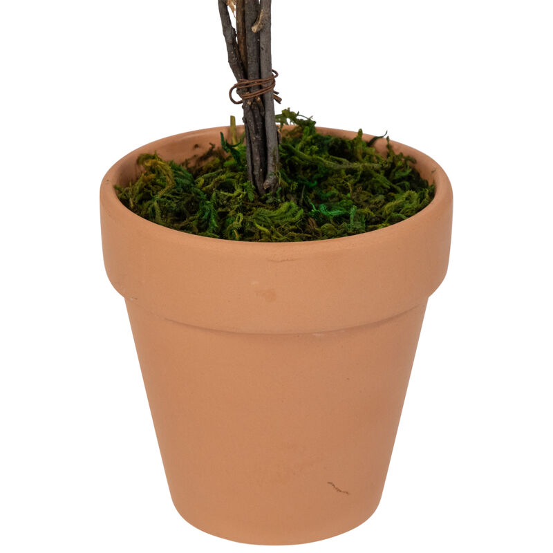 Wooden Mixed Floral Valentine's Day Artificial Potted Topiary - 14" - Red image number 3