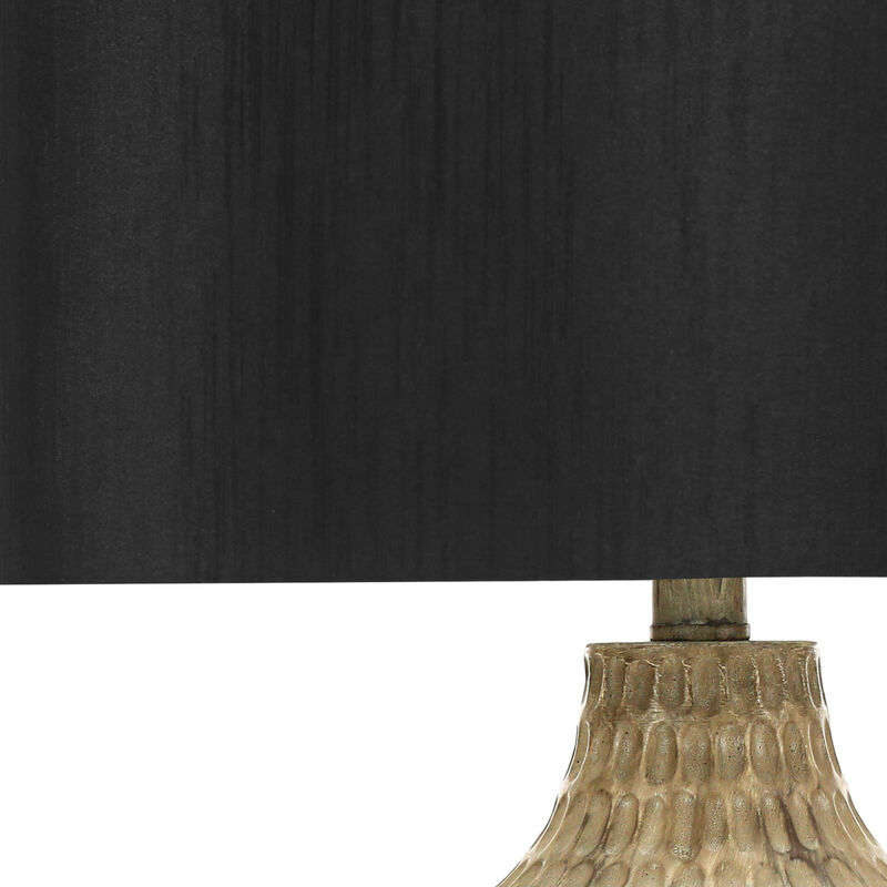 ELEMENT ACE Contemporary 25 Inch Height Table Lamp with Textured Gourd Base and Linen Drum Shade Perfect for Living Room Bedroom Home Office Side Table Nightstand image number 4