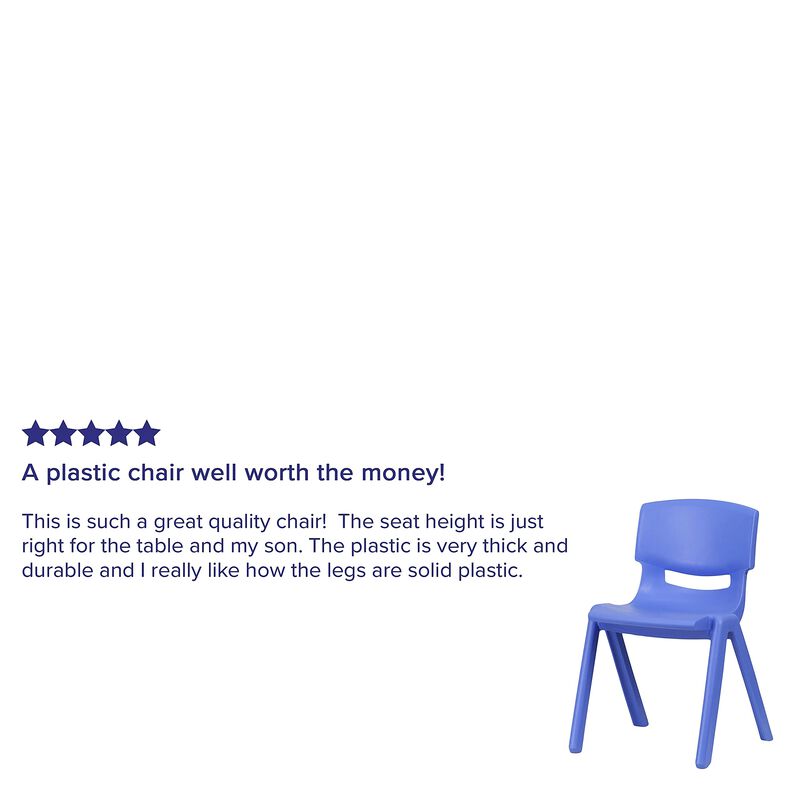 Flash Furniture 4 Pack Blue Plastic Stackable School Chair with 13.25'' Seat Height