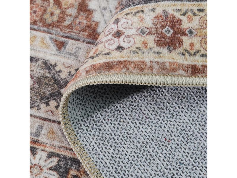 Brick Oriental Runner Rug 3x8 Washable Non Slip Hallway Floor Carpet image number 2