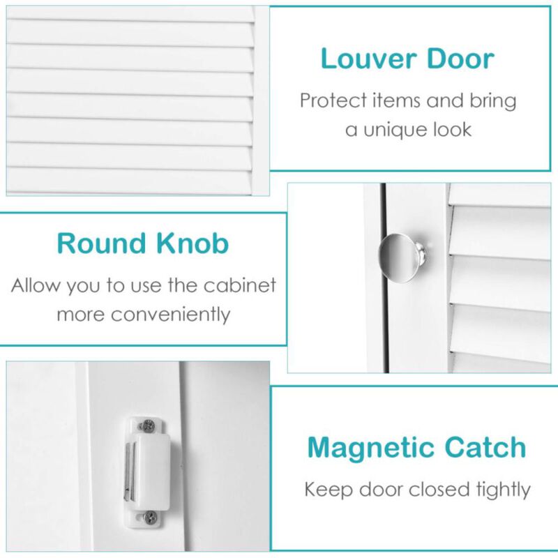 Hivvago Bathroom Wall Mount Storage Cabinet Single Door with Height Adjustable Shelf