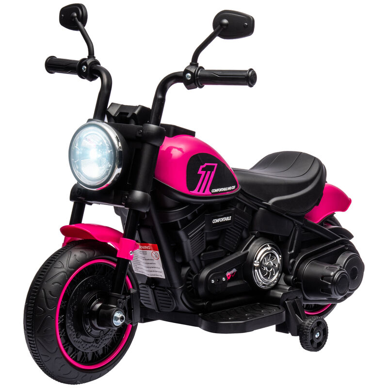 BreeBe 6V Kids Motorcycle w/ Training Wheels, Single-Button Start image number 0