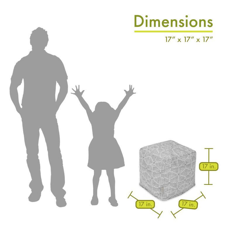 Majestic Home Goods Cube Pouf Charlie Gray