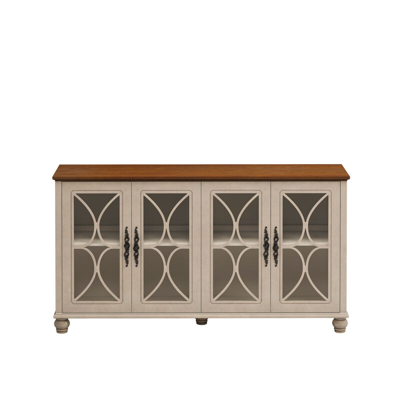 Merax European Antique Style 4-Door Sideboard Cabinet