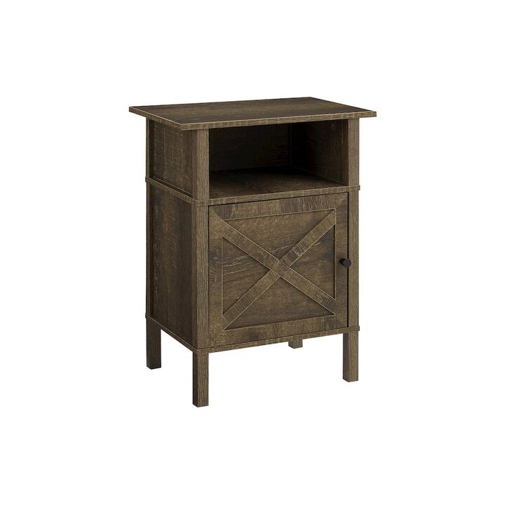 Accent Table, Small, Storage, Dark Oak Laminate, Transitional
