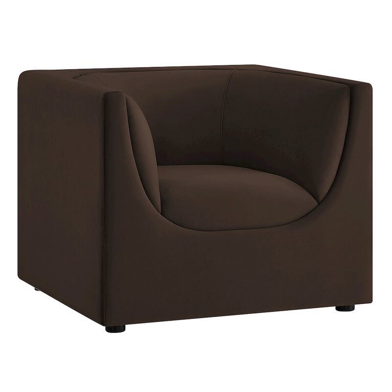 Hilda Curved Back Performance Velvet Armchair image number 0