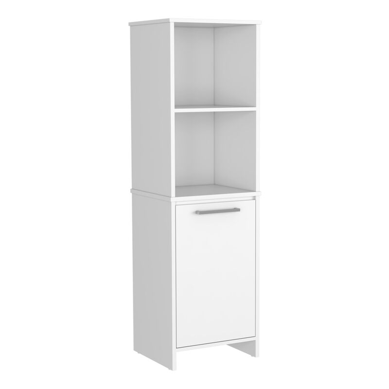 Eiffel Kitchen & Dining room Pantry, Two External Shelves, Single Door Cabinet, Two Interior Shelves White -White image number 1
