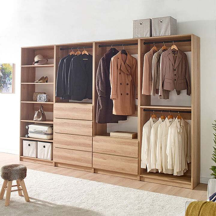 Prosper Oak Freestanding Walk in Wood Closet System