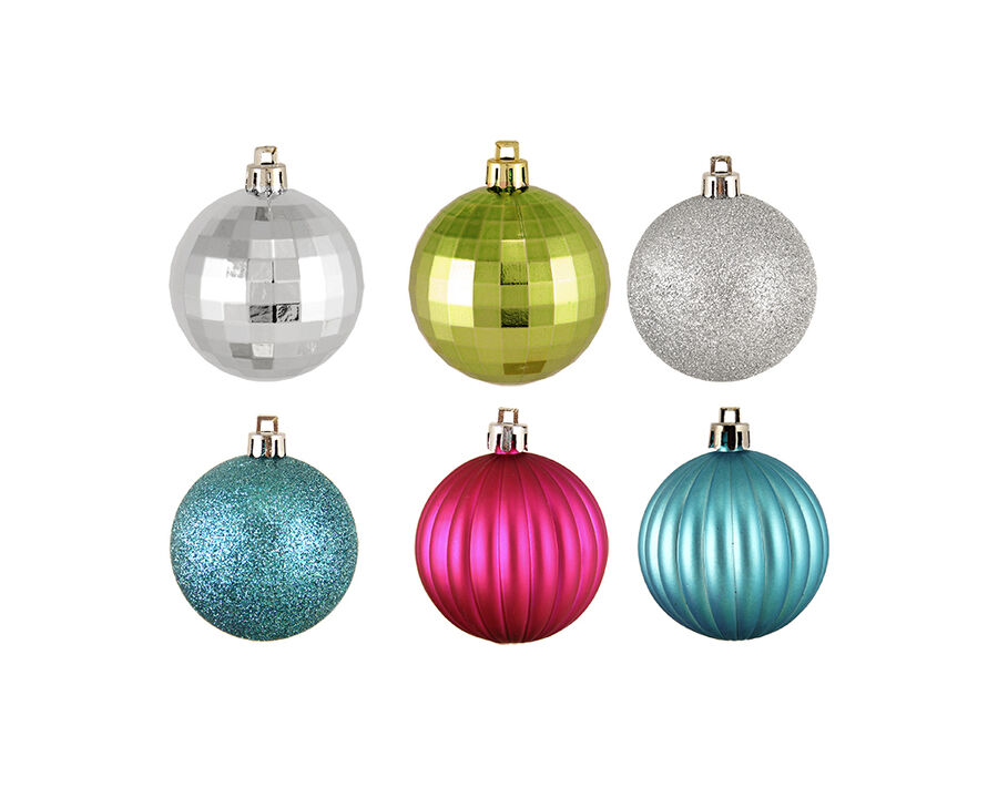 100ct Jewel Tone Shatterproof 3-Finish Christmas Ball Ornaments 2.5" (60mm)