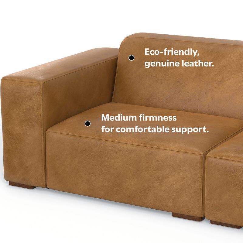 Rex 2-Seater Modular Sofa in Genuine Leather