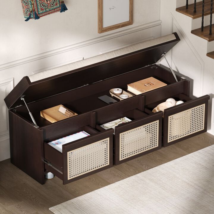 Seckbo Retro Button Tufted Upholstered Storage Bench