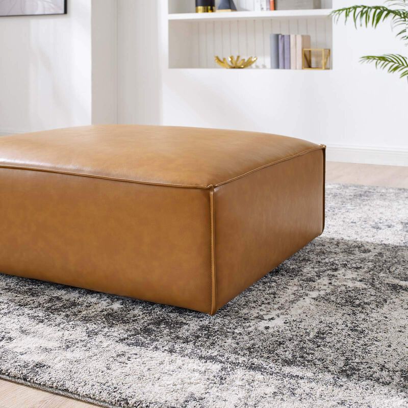 Modway Restore Vegan Leather Sectional Sofa Ottoman in Tan image number 1