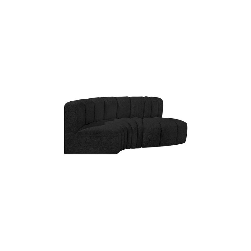 Meridian Furniture Arc Black Boucle Fabric Modular Sofa