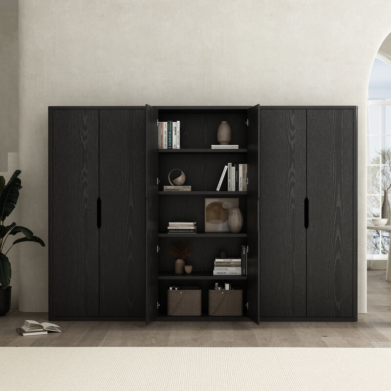 Rivington Black Bookcase Cabinet (Set of 3)