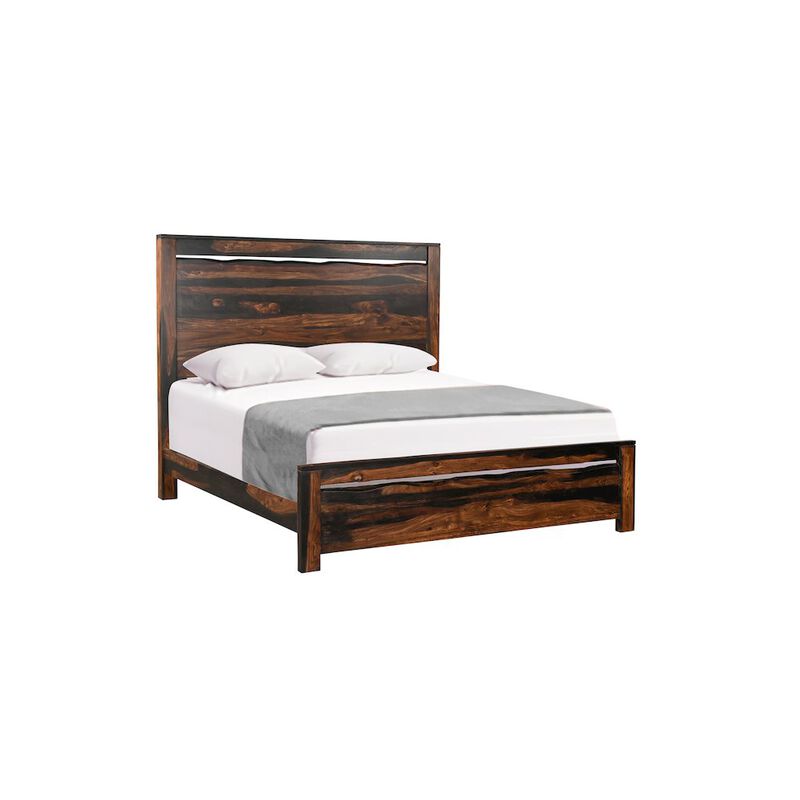 Taran Designs Marin Live Edge Solid Wood King Panel Bed
