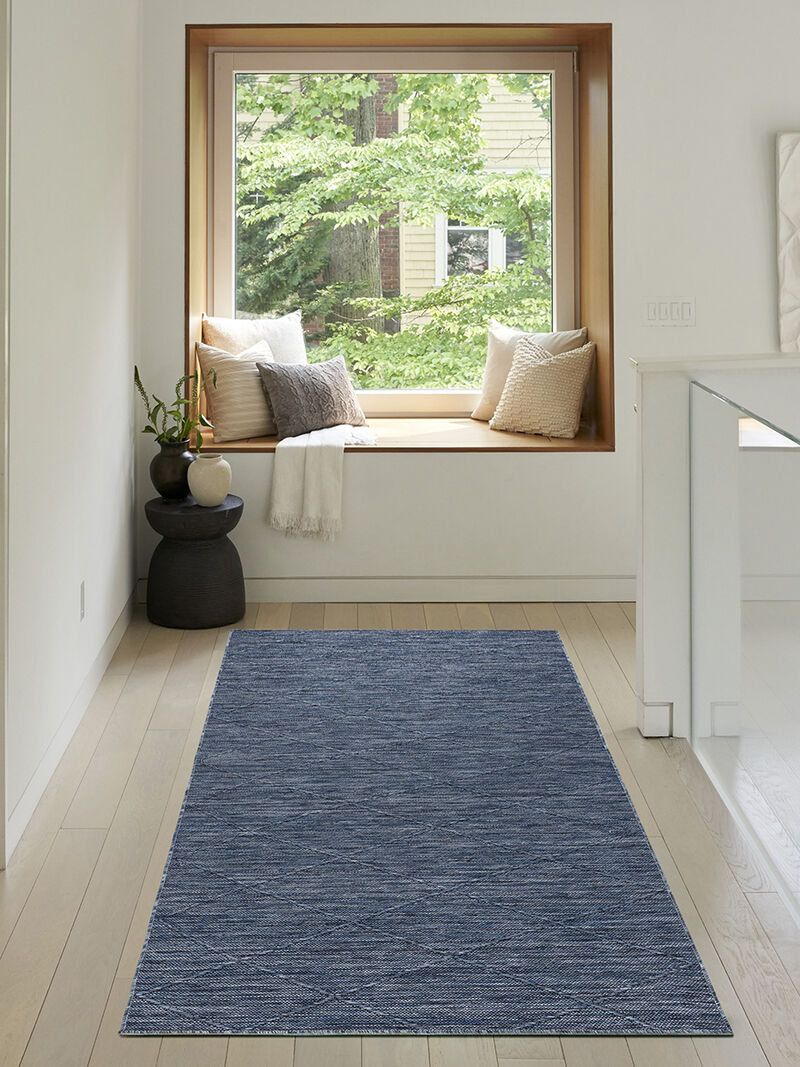 Washable Solutions WSL01 Navy/Blue 3' x 5' Rug