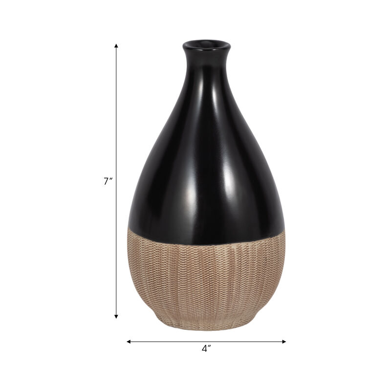 Two-Tone Teardrop Boho Vase