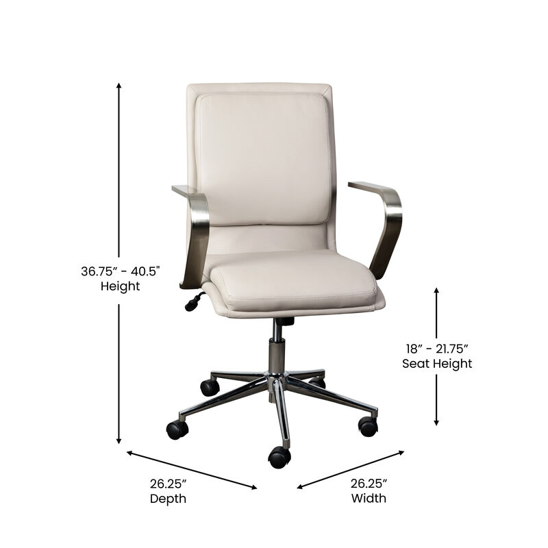 James Mid-Back Designer Executive Office Chair with Base and Arms