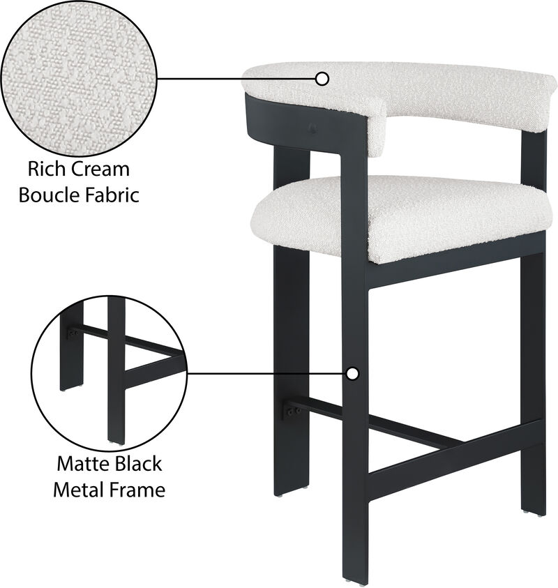 Meridian Furniture Romeo Vegan Leather Counter Stool, Set of 2