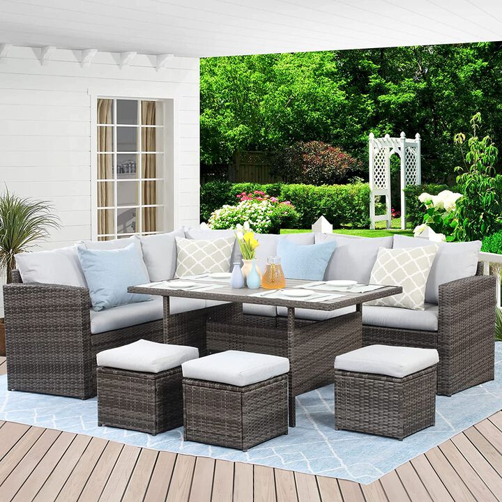 Streamdale 7-Piece Patio Sectional Sofa Set with Cushions