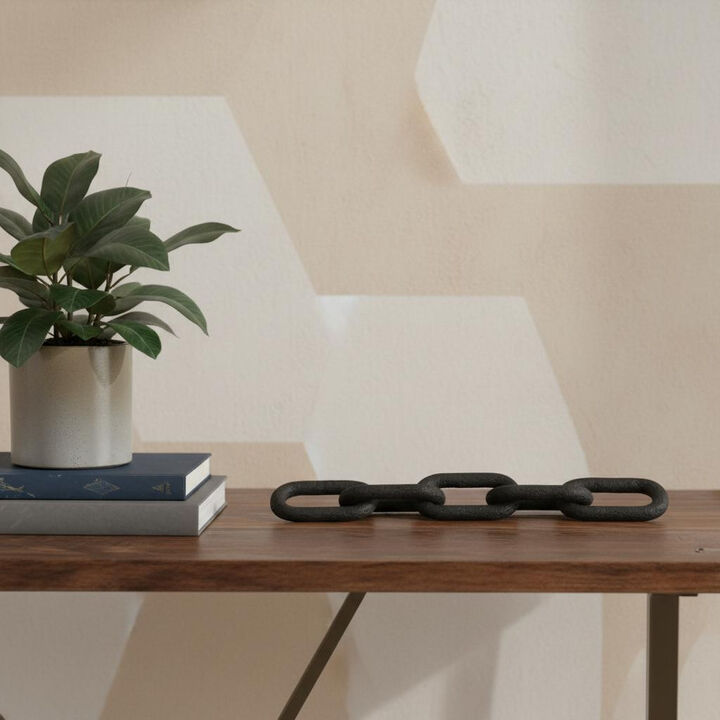 HomeRoots 5" Black Solid Wood Tabletop Sculpture