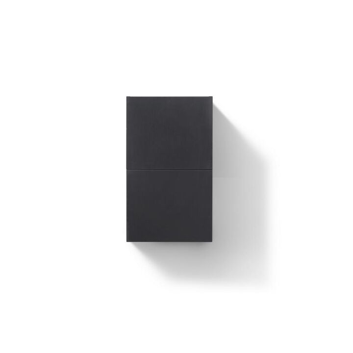 Kubebath 14 Wide by 24 High Linen Side Cabinet With One Door in Black Wood Finish