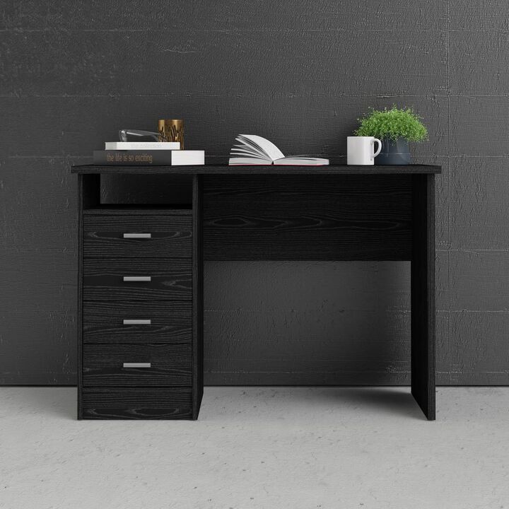Tvilum Warner Desk with 4 Drawers, Black Woodgrain