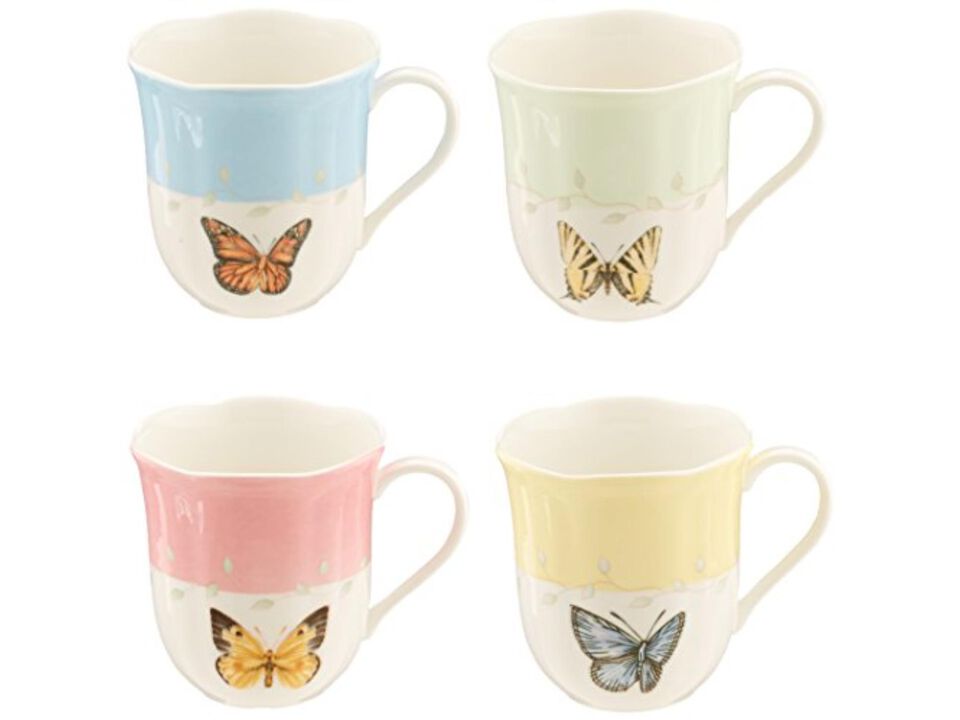Lenox Butterfly Meadow 4-Piece Mug Set, Multicolor, 1.85 LB