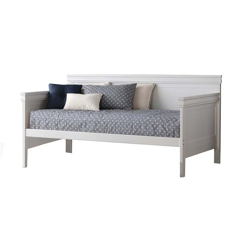Piya Transitional Wooden Day Bed with Beveled Edges, White image number 0