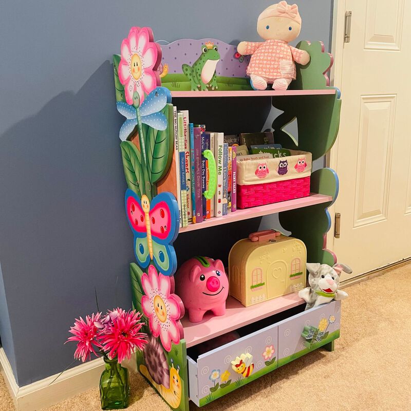 Magic Garden Kids 3-Tier Bookshelf & Drawer, Multi image number 5