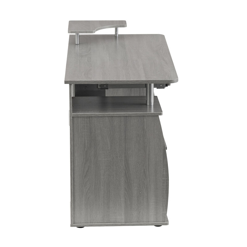 Complete Computer Workstation Desk With Storage, Grey