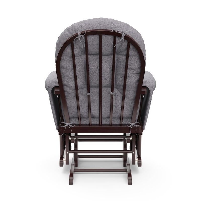 Storkcraft Hoop Glider and Ottoman - Espresso with Gray Swirl