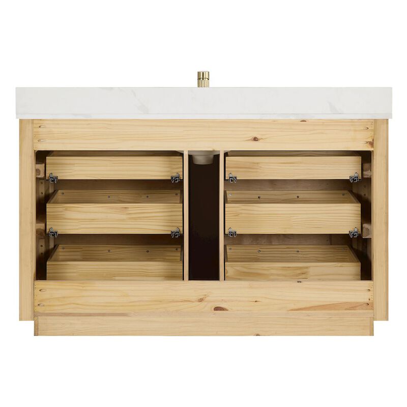 Vinnova Design Porto 55 Free-standing Single Bath Vanity in Aged Dark Brown Oak