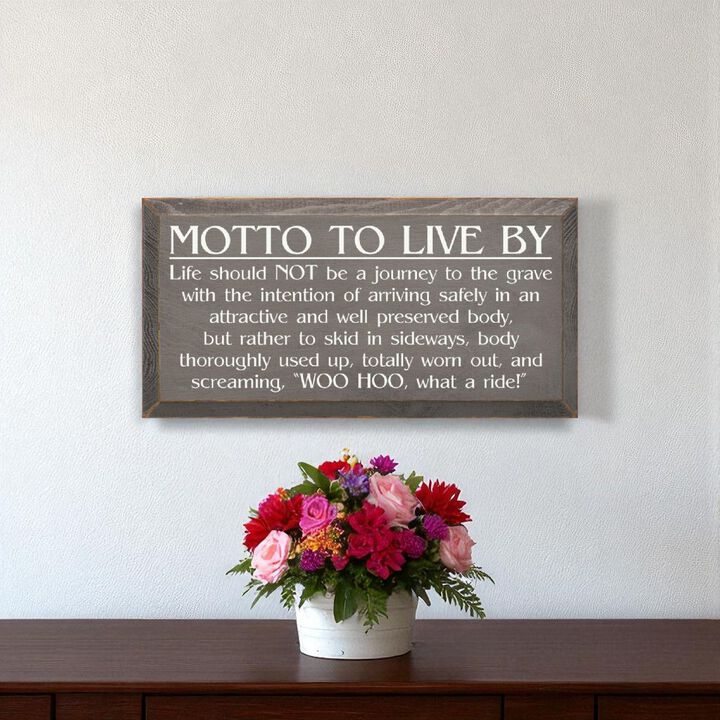 General Motto to Live By Wood Sign Motivational Wall Art Decor