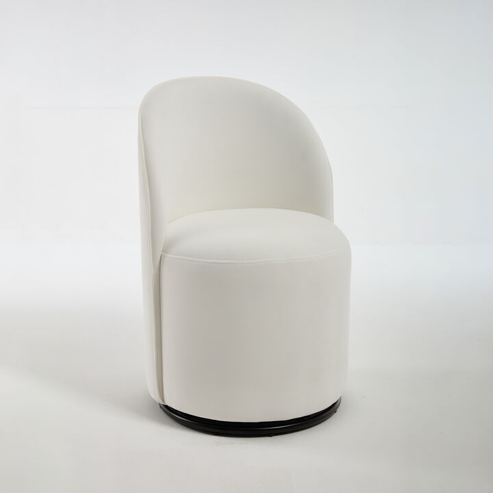 Modern Velvet Barrel Chair, 360&deg; Swivel Armless Accent Chair Side Chair