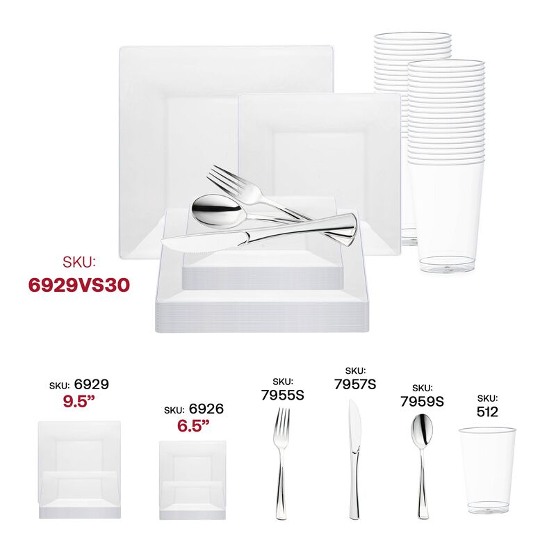 Square Plastic Wedding Value Set (30 Sets) image number 5