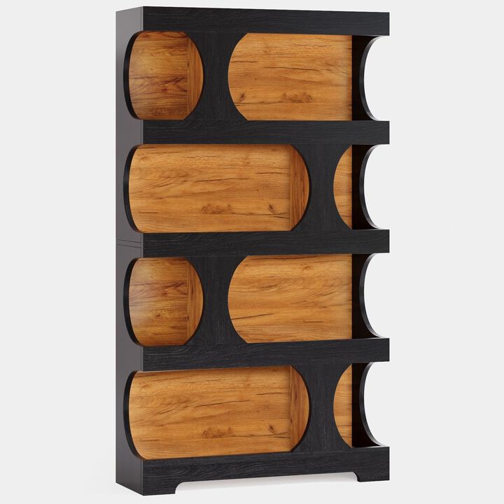 Tribesigns 71" Bookshelf, 4-Tier S-Shaped Bookcase